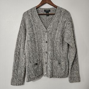 Vintage Lauren Ralph Lauren Chunky Cable Knit Wool Cardigan Large